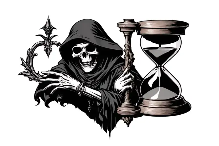 Memento Mori Grim Reaper And Hourglass