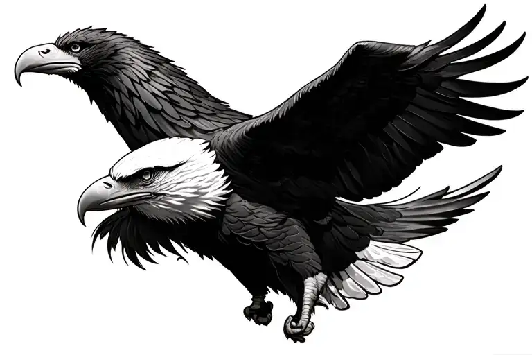 Filipino Eagle And Bald Eagle Neck