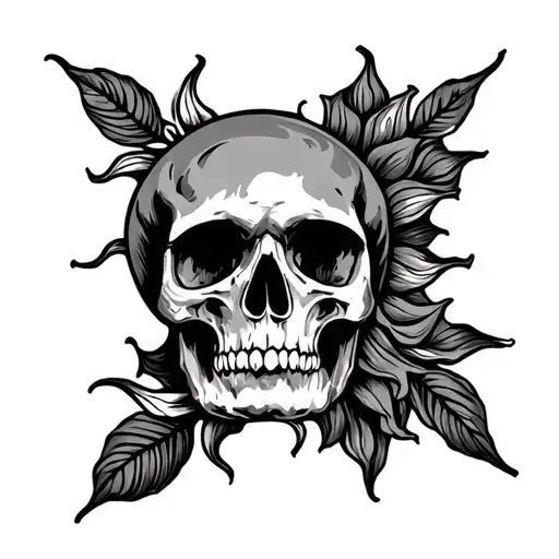 American Traditional Tattoo Design Featuring The Sun