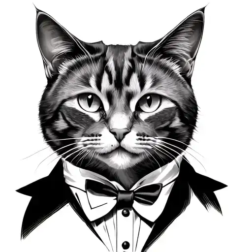 Cat Head Tuxedo Cat