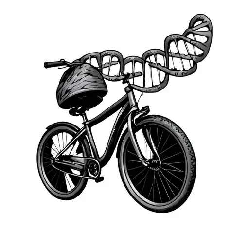 Bicycle And Dna Strand Intertwined