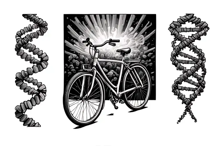 Bicycle And Dna Strand Intertwined Within