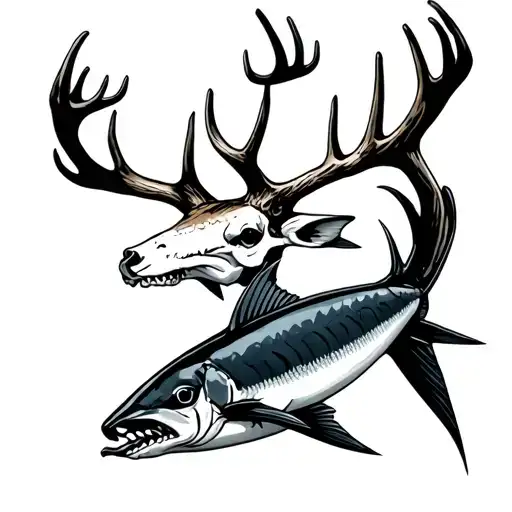 Deer Skull And Marlin