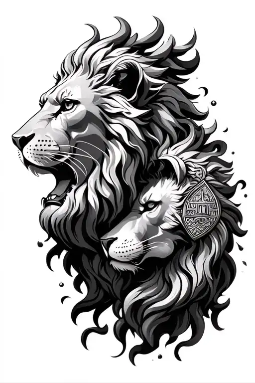 Lions Head And Atlas The Greek God Sleeve Men