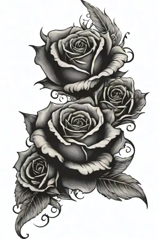 Number 7 Incorporated Inside Rose With Angel Wings And Clouds