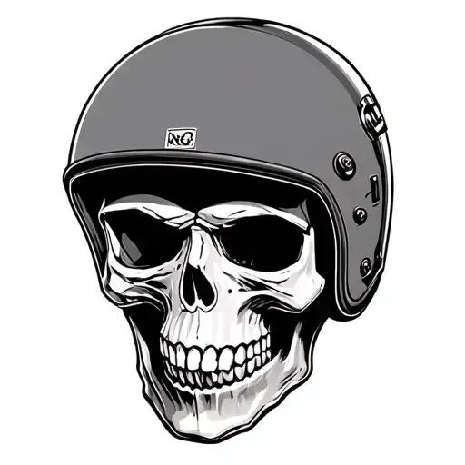 Skull With Helmet On Nhra Dragstrip