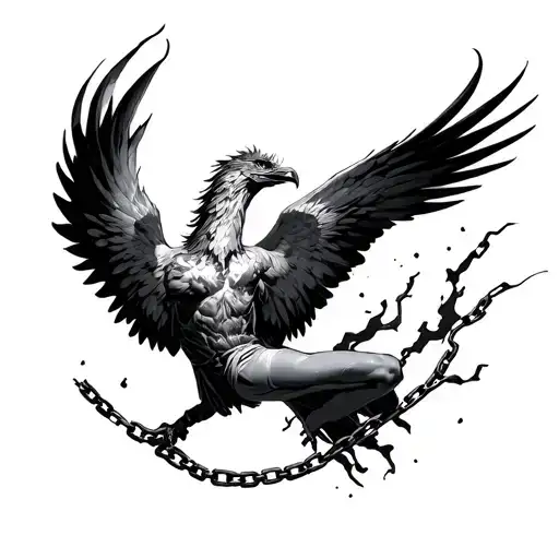 Phoenix Breaking Free With A Chained Leg