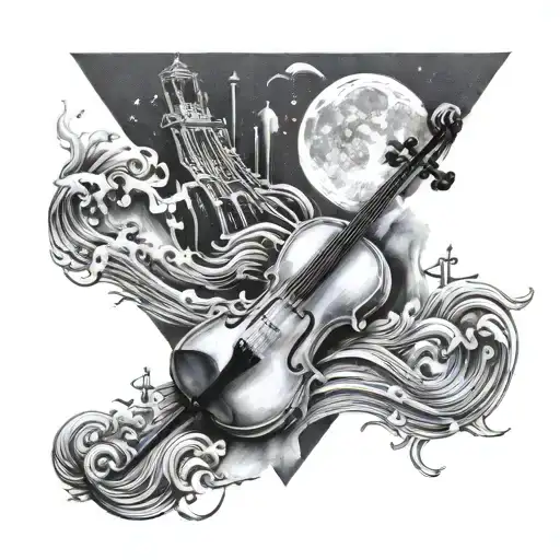 A Diamond A Sea Wave A Violin And A Moon