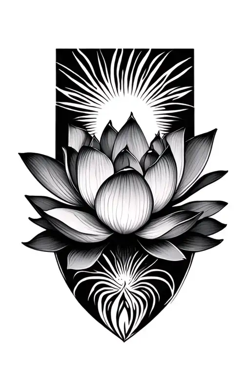 A Lotus Flower With Designs