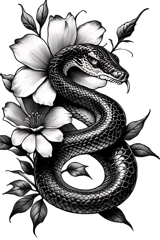 Snake And Flower Spine