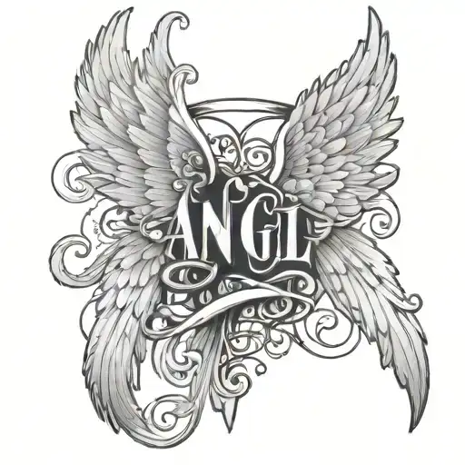 Angel Wings With The Name Angel