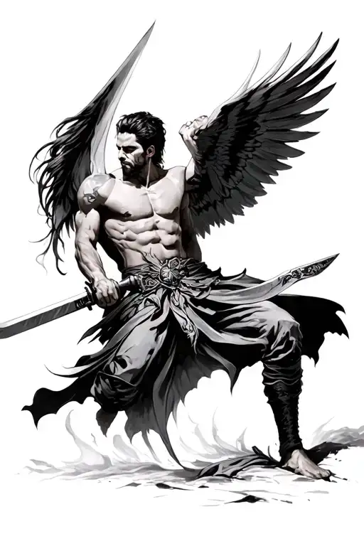 Micheal Arcangel In Battle With Sword