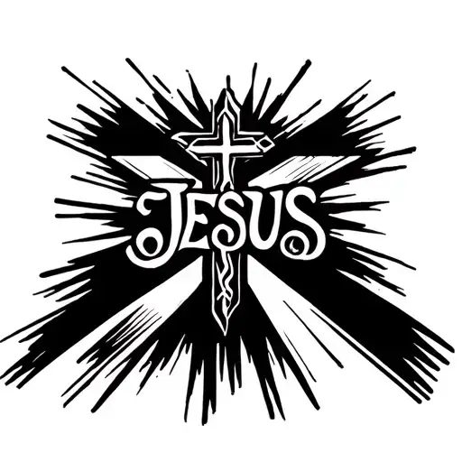 Design A Linear Cross And That In The Middle Has The Name Jesus For Small Tattoo All Linear And Thin