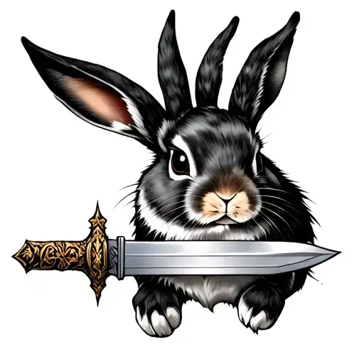 Sword Tattoo And Rabbit