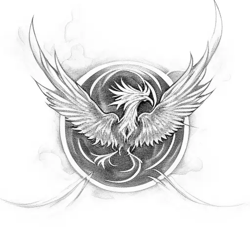 Phoenix Rising From Apocalyptic Earth