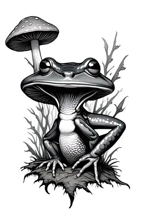 Frog On An Infected Mushroom Forest