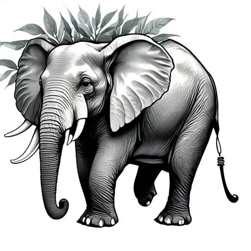 Elephant Leaves Behind Elephant