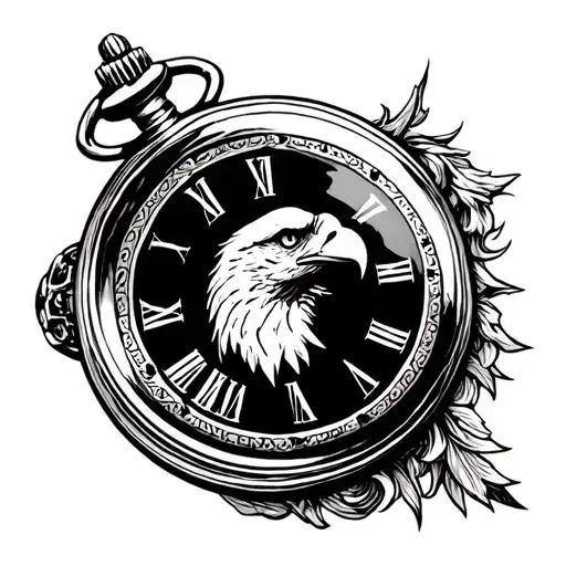 Eagle Compas Pocket Watch Black
