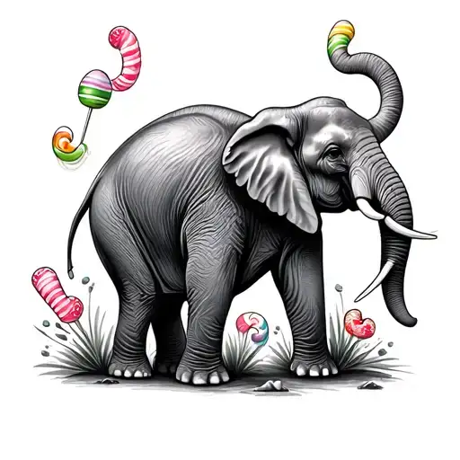 Elephant And Lollies