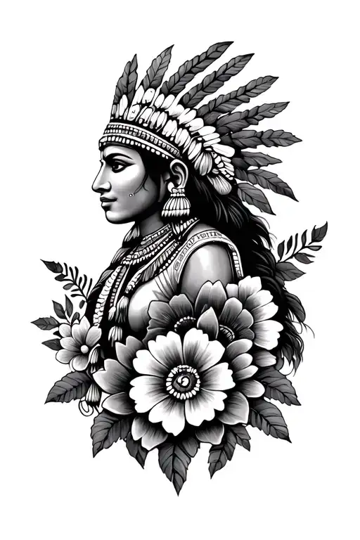 Indian With Flowers