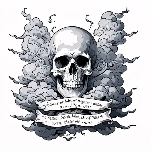 Clouds Surrounding With Names And Death Date