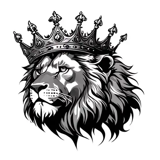 Survival Of The Fittest Lion Wearing A Crown