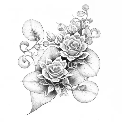 Vine With Licianthus Flowers