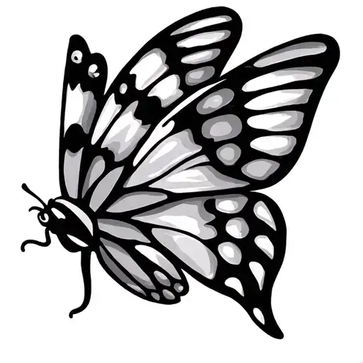 Butterfly With Wing Pattern Made Of Portuguese Tile