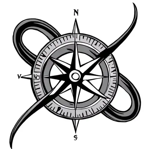 Compass And Infinity Symbol Intertwined
