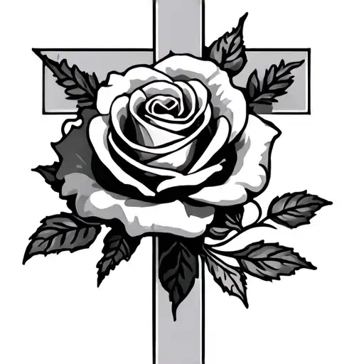 Cross With Rose