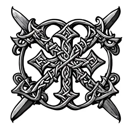 Celtic Warrior Cross Ermine Breton