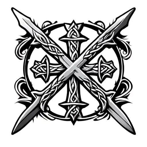 Celtic Warrior Cross Ermine Breton Sword