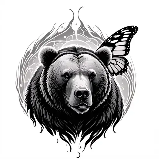 Bear And Butterfly Emerging