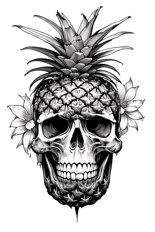 Upside Down Pineapple Skull