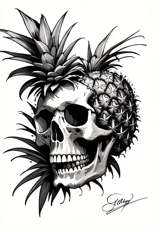 Upsidedown Pineapple Skull