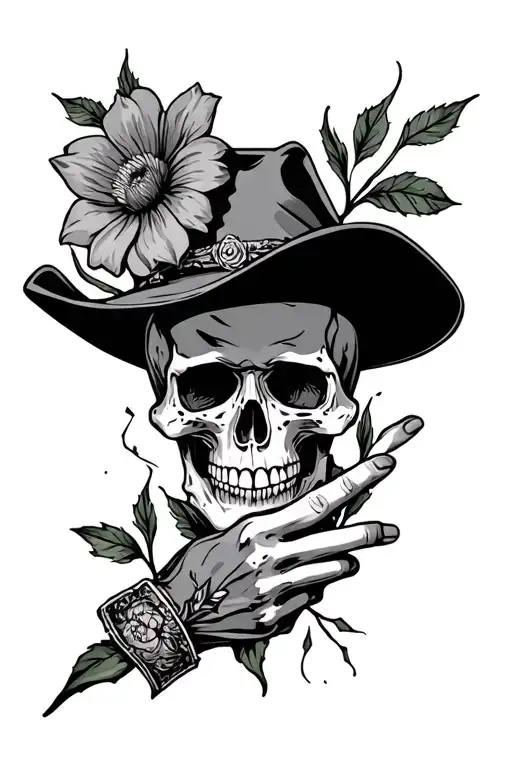Skull Cowboyhead Brokenhand Flowers