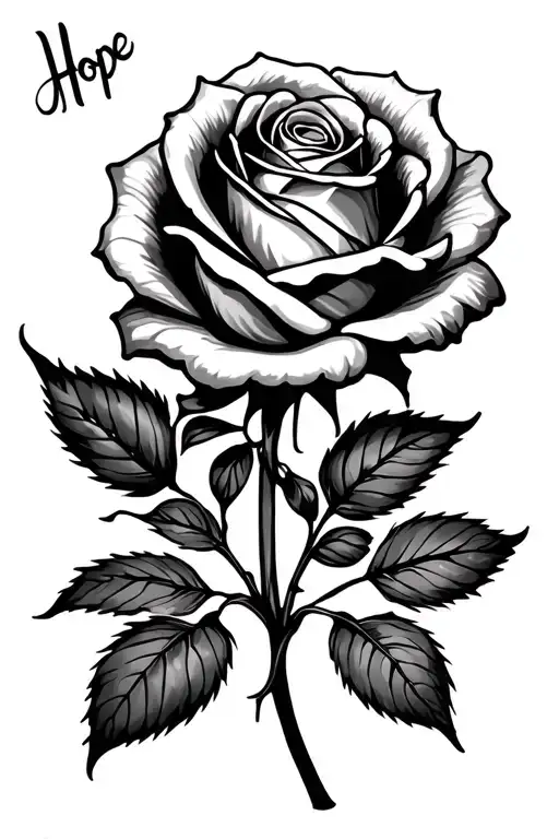 Rose With The Name Hope