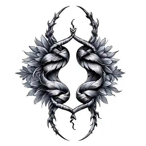 Gemini Zodiac Sign Intertwined