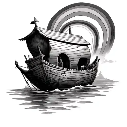 Noah's Ark And Rainbow