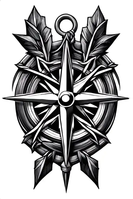 Geometric Arrow Anchor Celtic Knot Compass Design