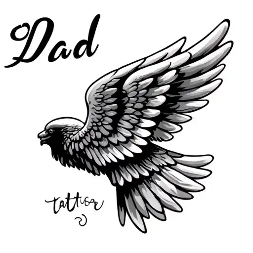 Dad Wings Memorial Tattoo For Dad