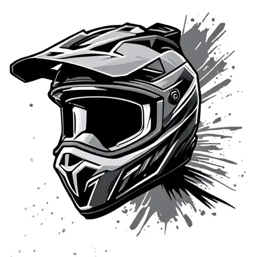 Motocross Helmet Combined With Imagery Of Travel And Adventure