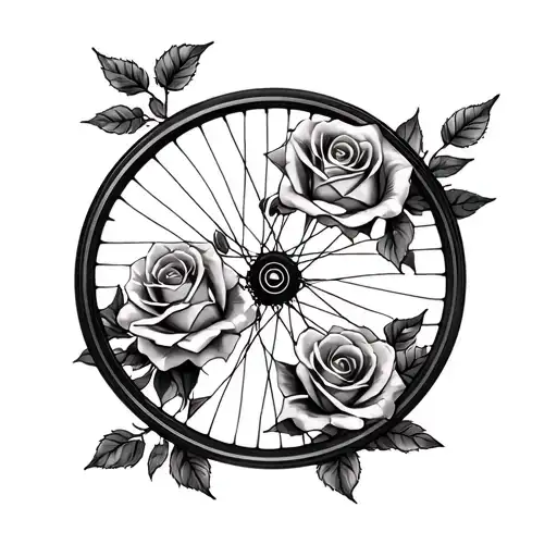 Rose And Bicycle Wheel Mum Dad