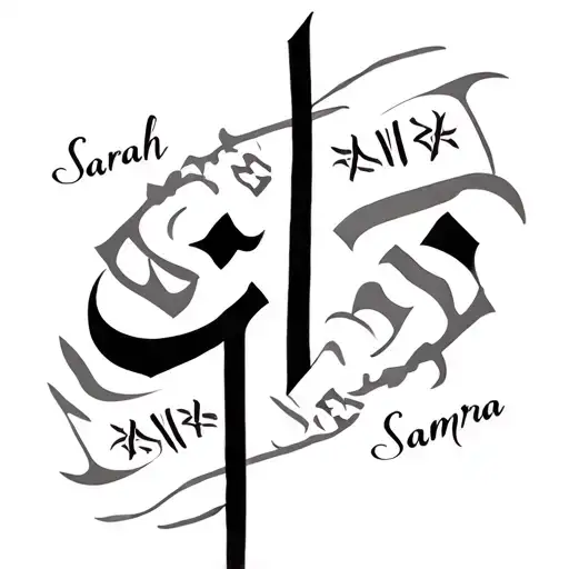 Sarah And Samra's Names In Kufic Script