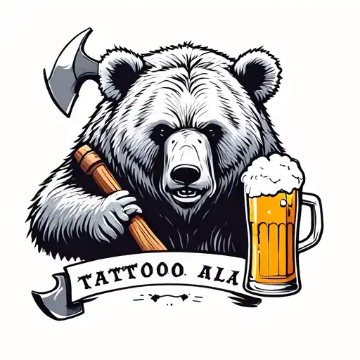 Make A Bear With An Axe And A Beer