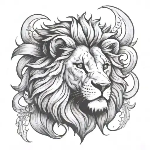 Leo Zodiac Lion Face