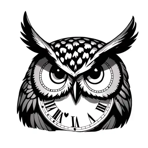 Owl With Clock