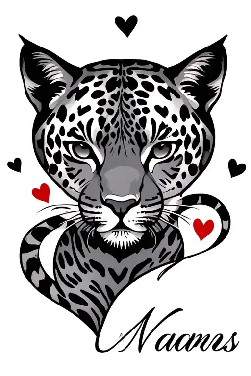 Animal Print And Hearts With Name Written