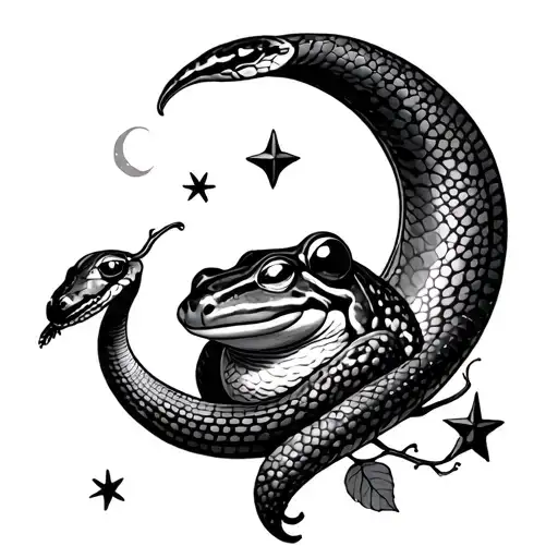 Snake Grapes Ladybird Lamp Post Stars Moon Toad