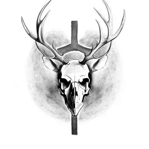 Elk-skull With A Celtic Cross